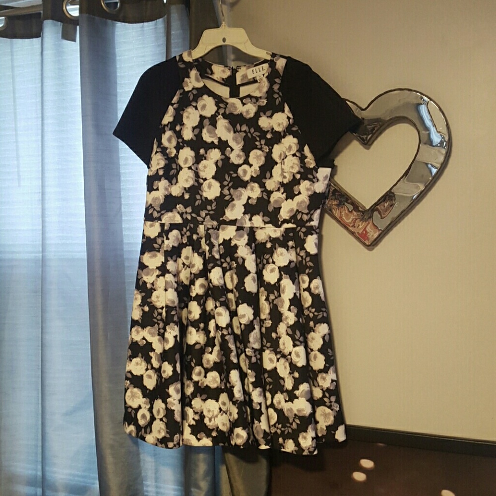 Beautiful black and white rose dress